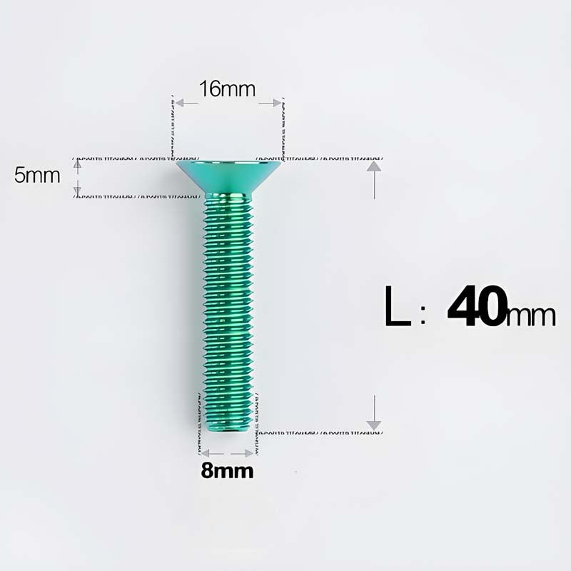 M8x16-85mm Titanium Flat Head Countersunk Bolts For E-bike and Motorcycle
