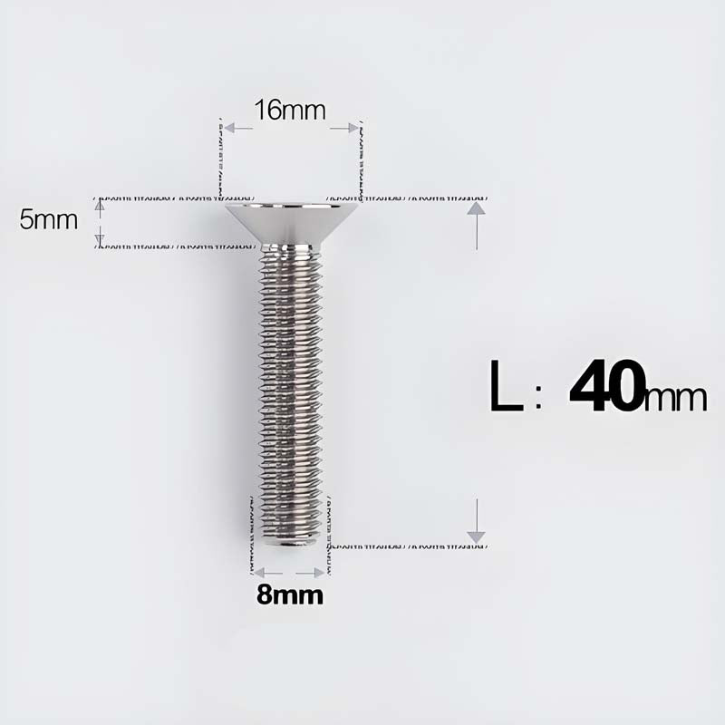M8x16-85mm Titanium Flat Head Countersunk Bolts For E-bike and Motorcycle