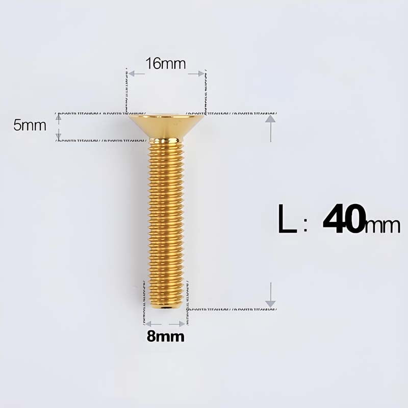 M8x16-85mm Titanium Flat Head Countersunk Bolts For E-bike and Motorcycle