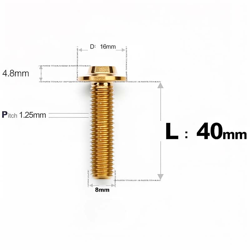M8x15-50mm Titanium Torx T40 Bolts for Motorcycle