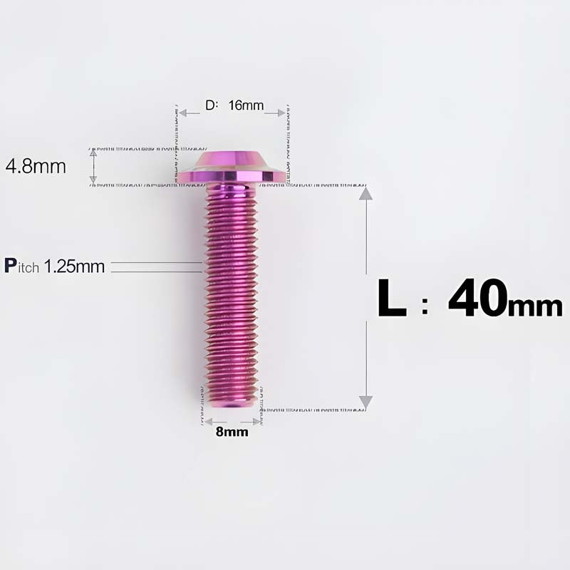 M8x15-50mm Titanium Torx T40 Bolts for Motorcycle