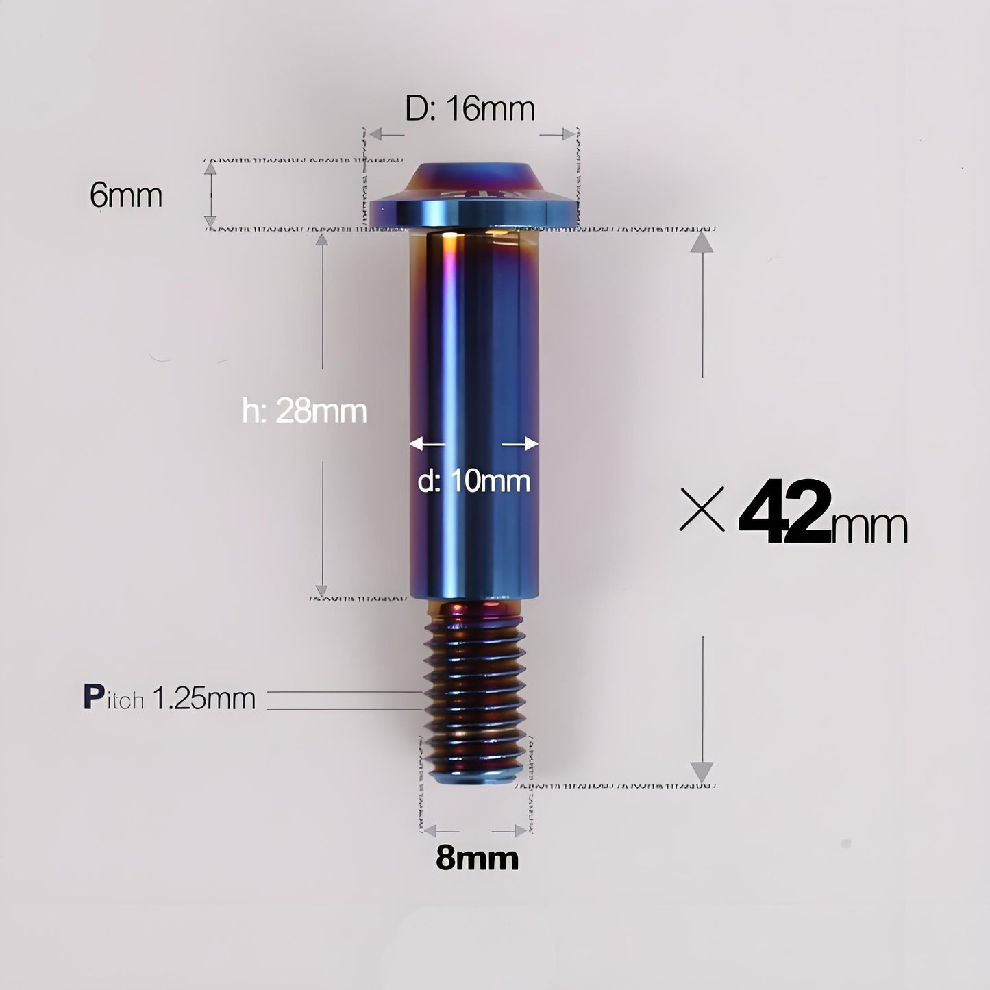M8x42mm Titanium Motorcycle Shoulder Bolts for Akrapovic Exhaust Hanger