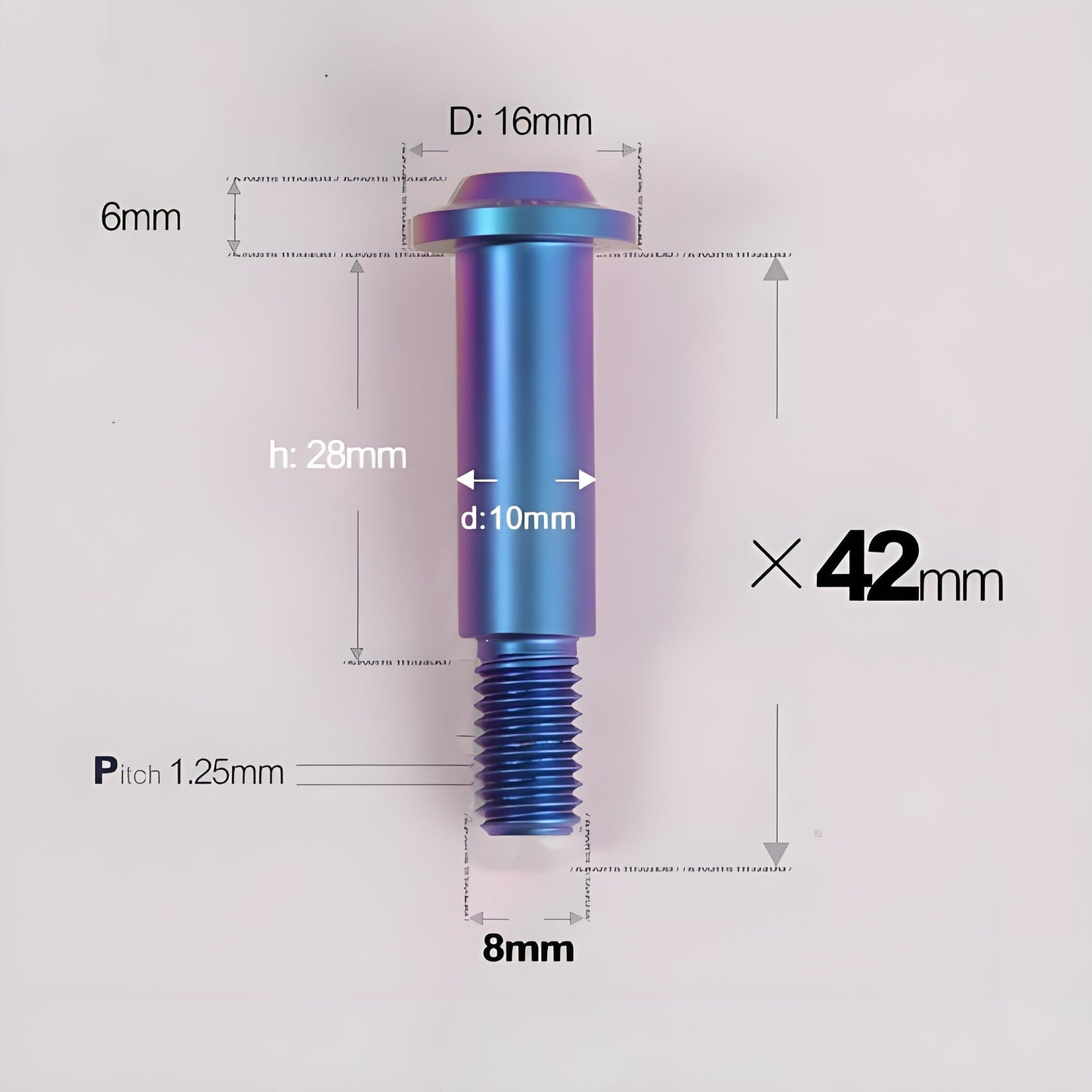 M8x42mm Titanium Motorcycle Shoulder Bolts for Akrapovic Exhaust Hanger