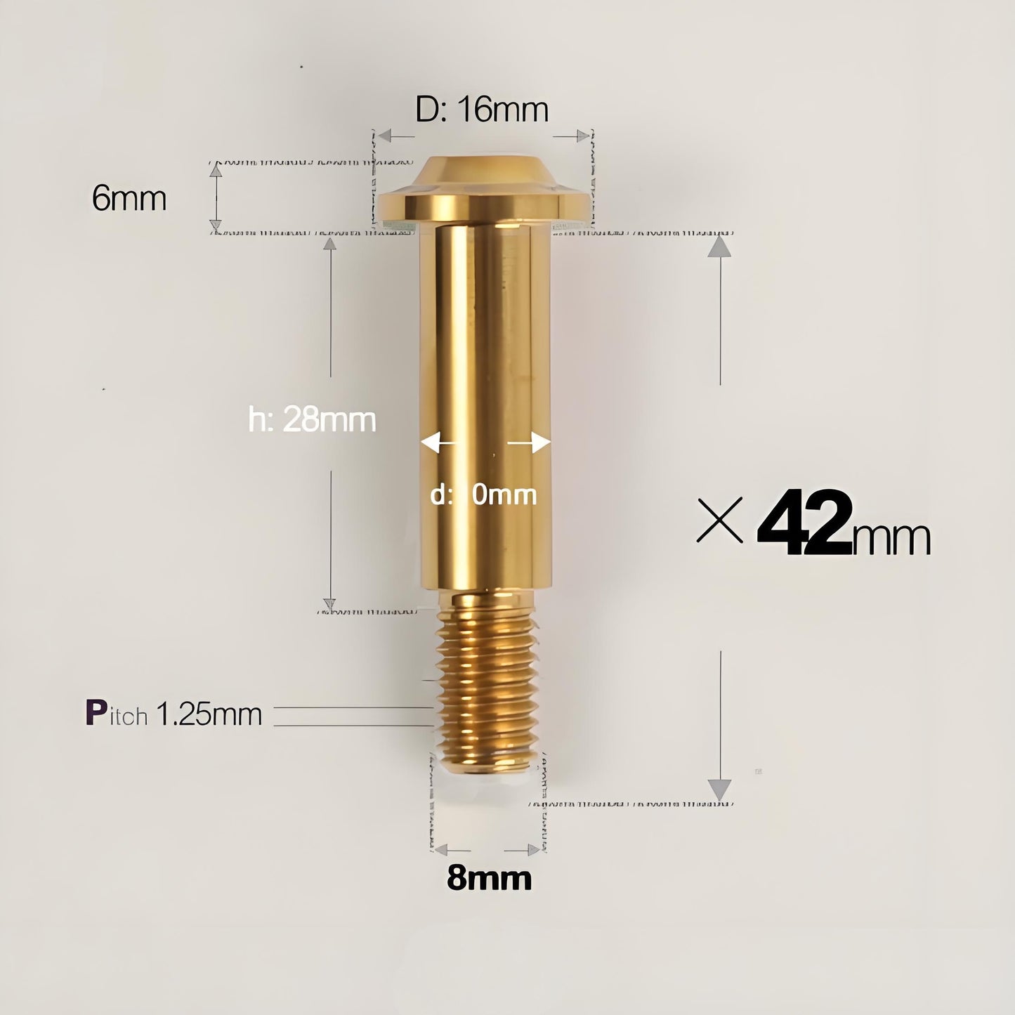 M8x42mm Titanium Motorcycle Shoulder Bolts for Akrapovic Exhaust Hanger