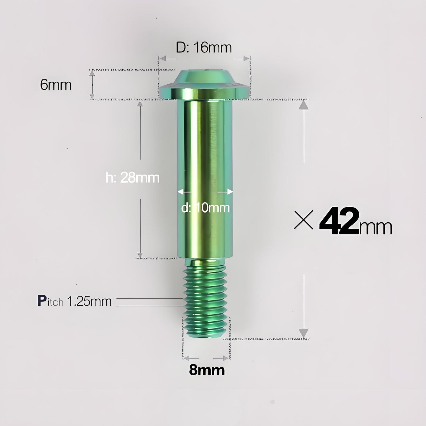 M8x42mm Titanium Motorcycle Shoulder Bolts for Akrapovic Exhaust Hanger