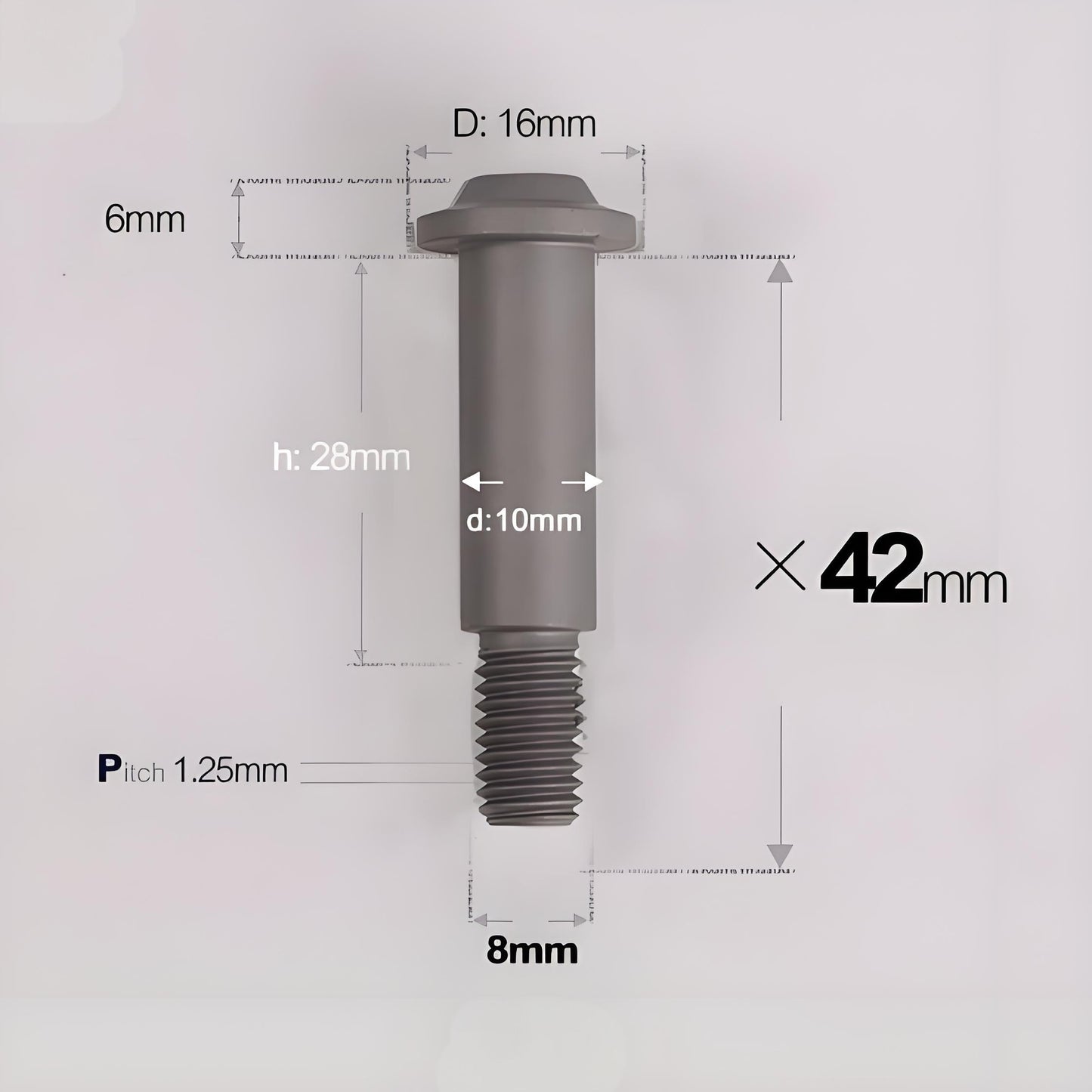 M8x42mm Titanium Motorcycle Shoulder Bolts for Akrapovic Exhaust Hanger