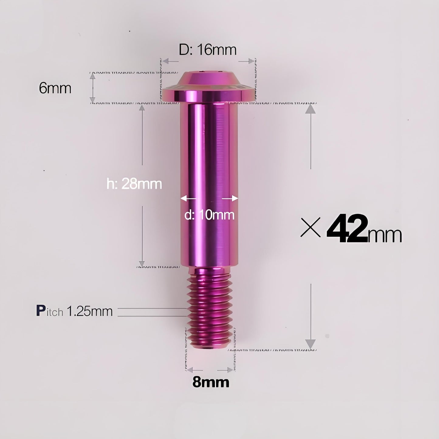 M8x42mm Titanium Motorcycle Shoulder Bolts for Akrapovic Exhaust Hanger