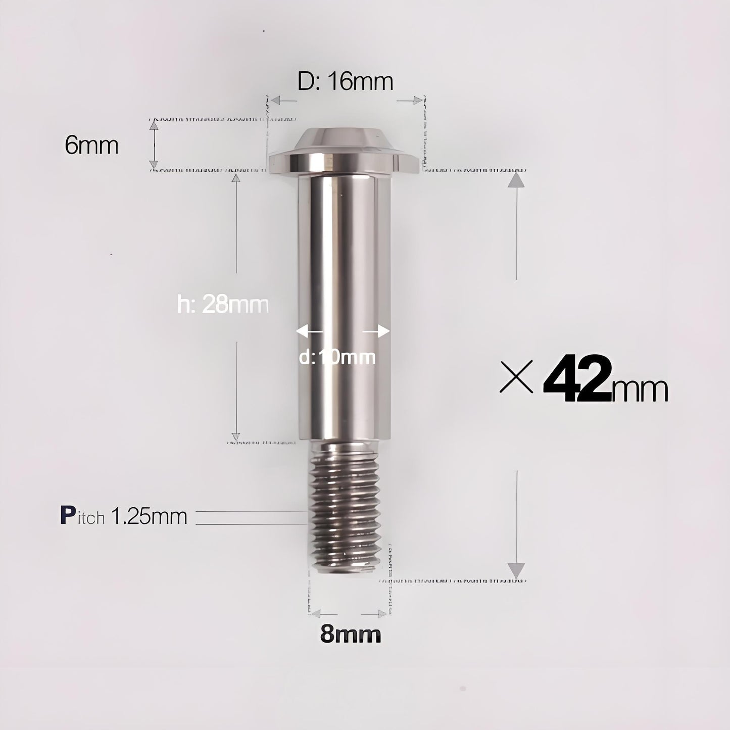 M8x42mm Titanium Motorcycle Shoulder Bolts for Akrapovic Exhaust Hanger