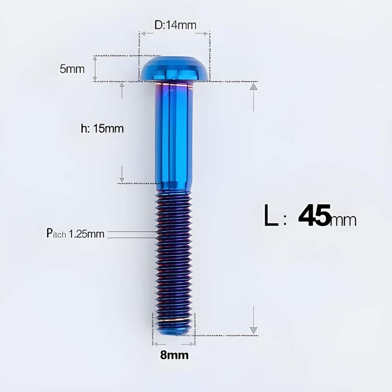 M8x15-50mm Titanium Button Head Bolts for Bicycle & Motorcycle Brake Caliper Fastening