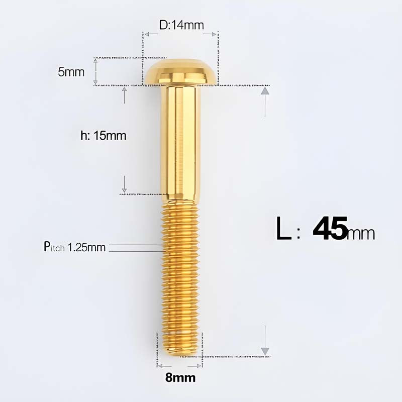 M8x15-50mm Titanium Button Head Bolts for Bicycle & Motorcycle Brake Caliper Fastening