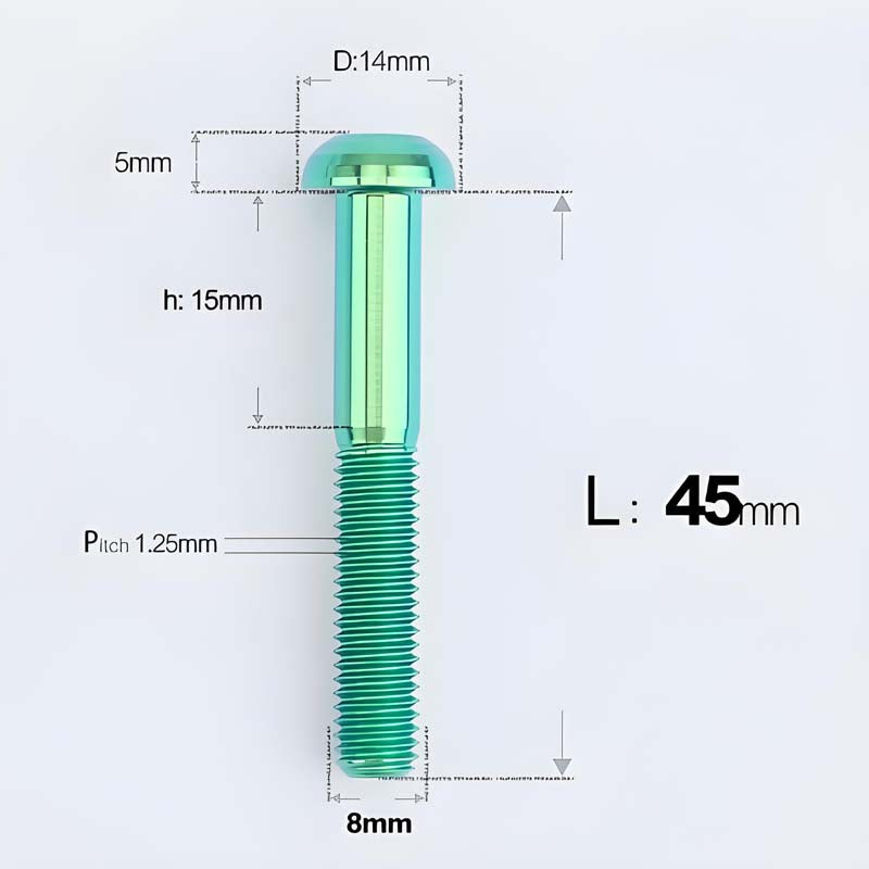 M8x15-50mm Titanium Button Head Bolts for Bicycle & Motorcycle Brake Caliper Fastening