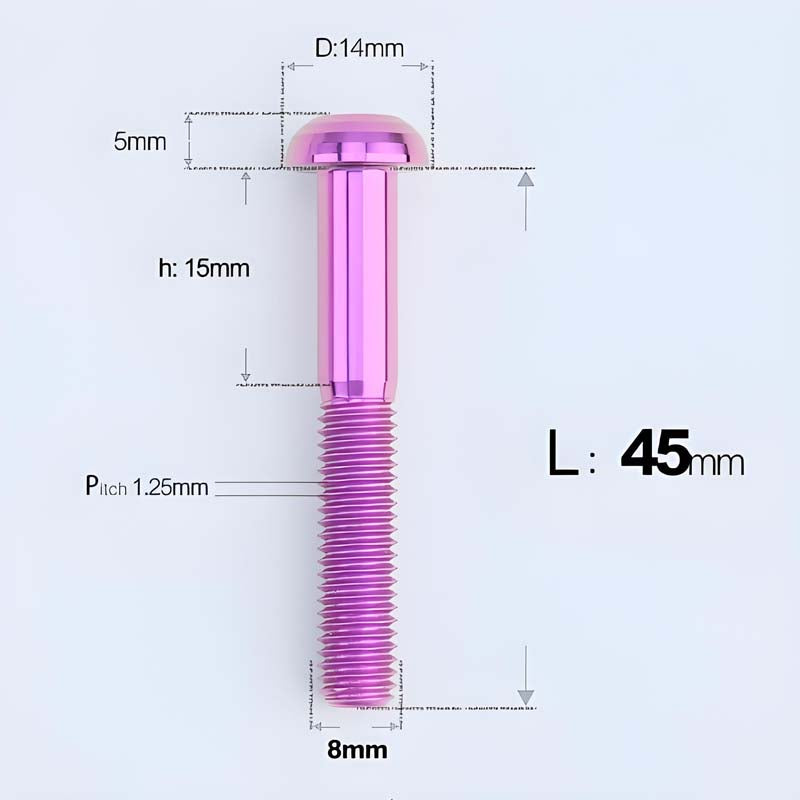 M8x15-50mm Titanium Button Head Bolts for Bicycle & Motorcycle Brake Caliper Fastening