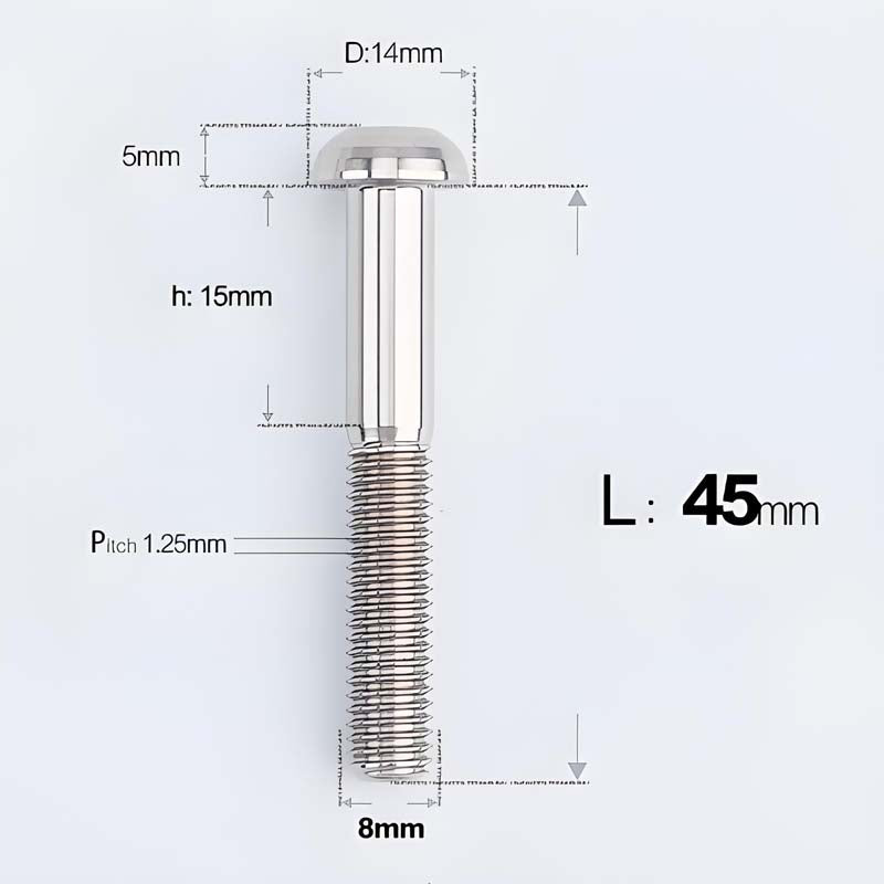 M8x15-50mm Titanium Button Head Bolts for Bicycle & Motorcycle Brake Caliper Fastening