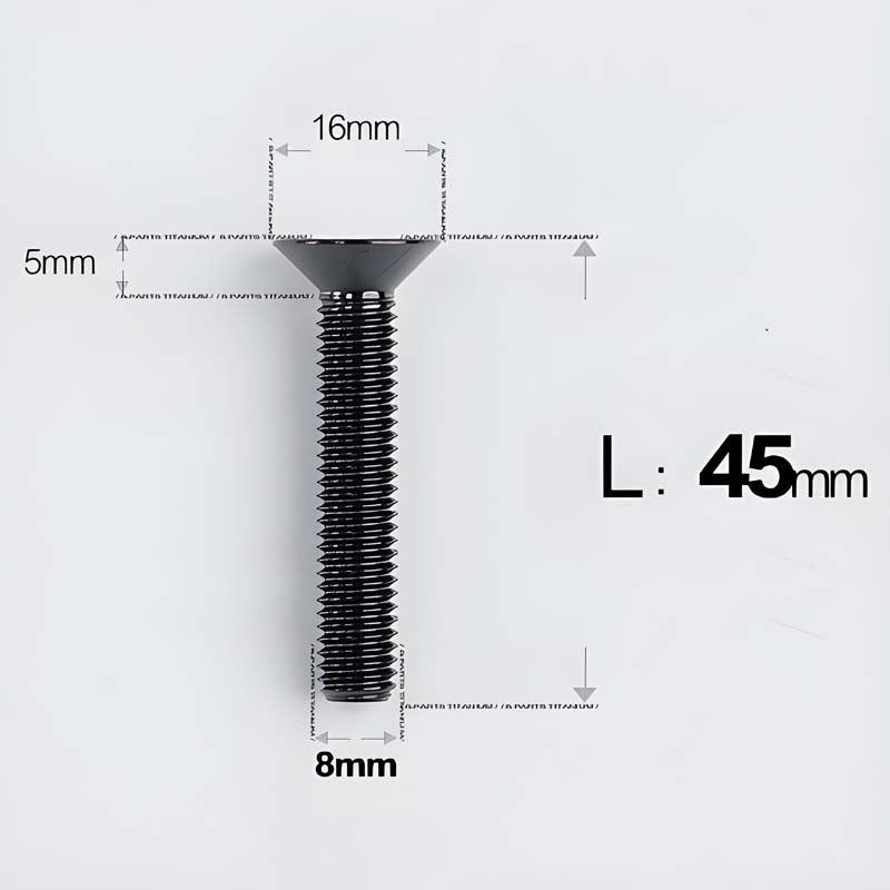 M8x16-85mm Titanium Flat Head Countersunk Bolts For E-bike and Motorcycle