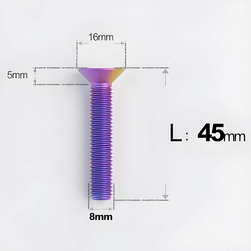 M8x16-85mm Titanium Flat Head Countersunk Bolts For E-bike and Motorcycle