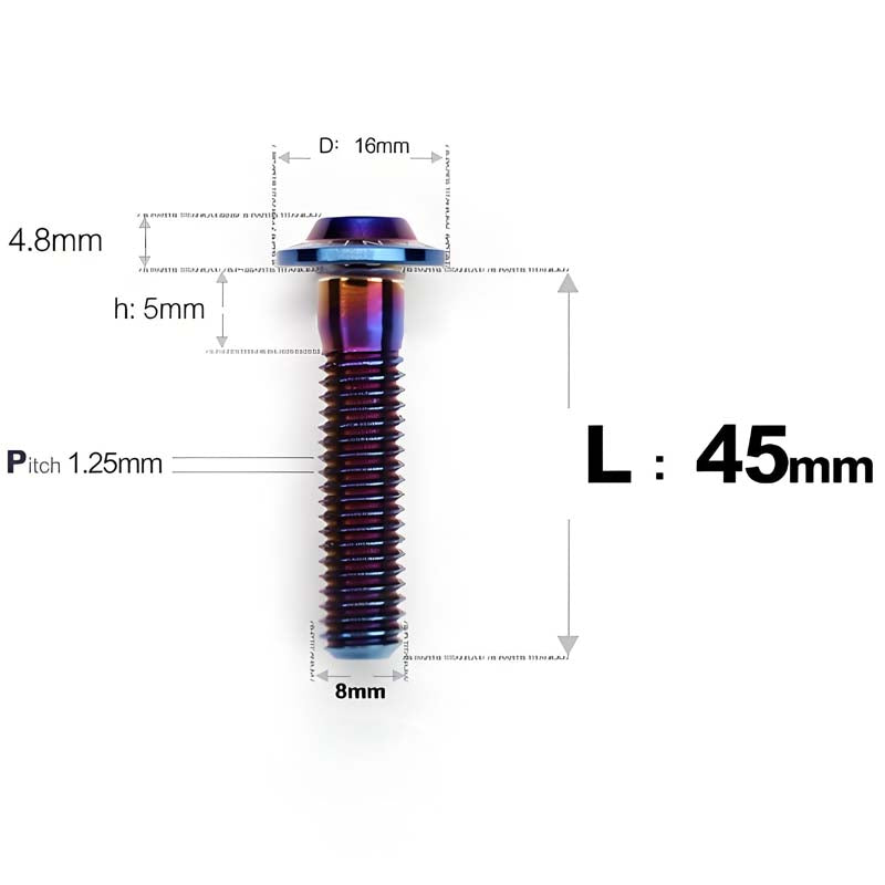 M8x15-50mm Titanium Torx T40 Bolts for Motorcycle