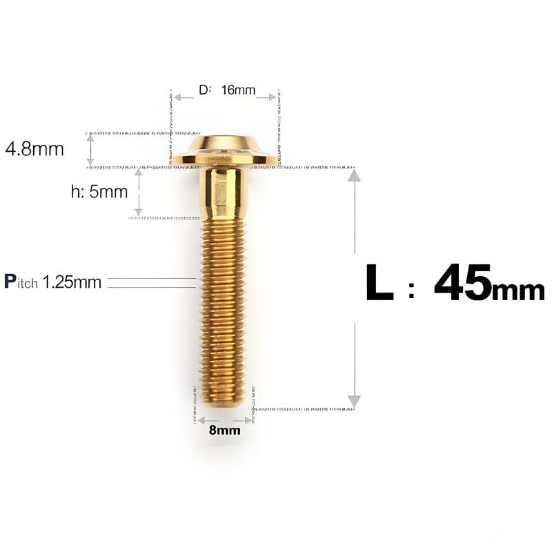 M8x15-50mm Titanium Torx T40 Bolts for Motorcycle
