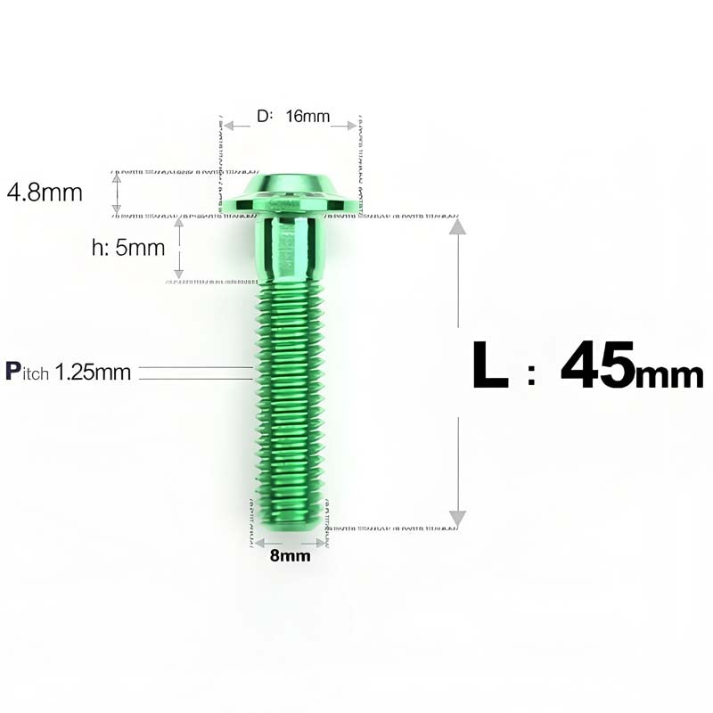 M8x15-50mm Titanium Torx T40 Bolts for Motorcycle