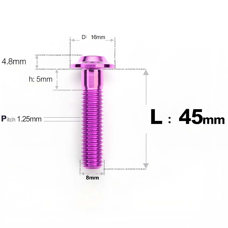 M8x15-50mm Titanium Torx T40 Bolts for Motorcycle