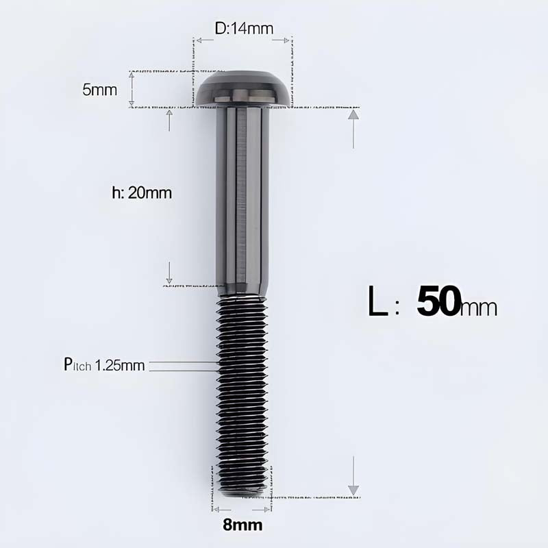 M8x15-50mm Titanium Button Head Bolts for Bicycle & Motorcycle Brake Caliper Fastening