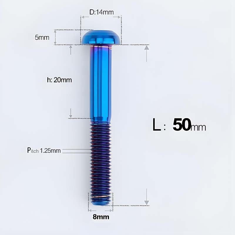 M8x15-50mm Titanium Button Head Bolts for Bicycle & Motorcycle Brake Caliper Fastening