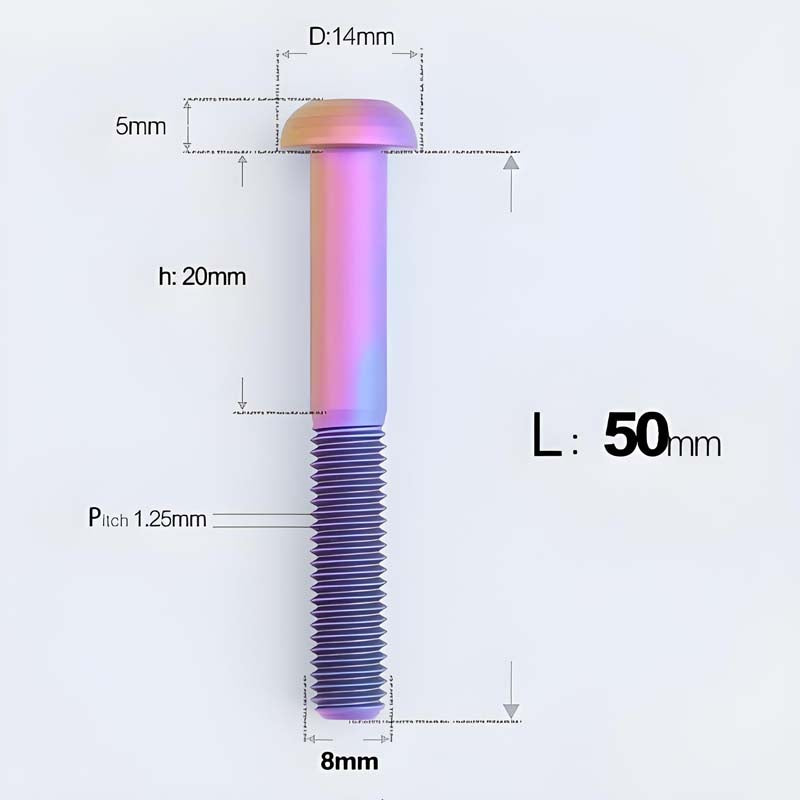 M8x15-50mm Titanium Button Head Bolts for Bicycle & Motorcycle Brake Caliper Fastening