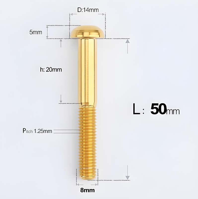 M8x15-50mm Titanium Button Head Bolts for Bicycle & Motorcycle Brake Caliper Fastening