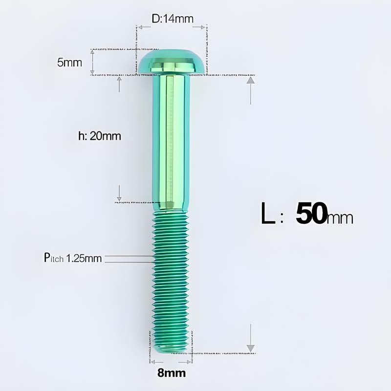 M8x15-50mm Titanium Button Head Bolts for Bicycle & Motorcycle Brake Caliper Fastening