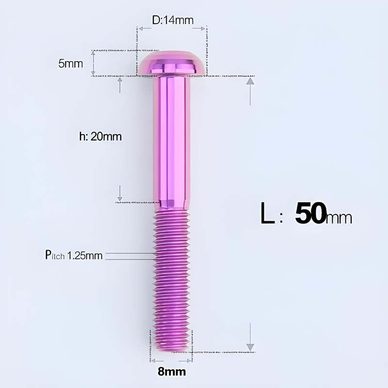 M8x15-50mm Titanium Button Head Bolts for Bicycle & Motorcycle Brake Caliper Fastening