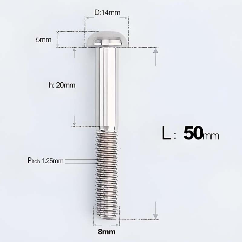 M8x15-50mm Titanium Button Head Bolts for Bicycle & Motorcycle Brake Caliper Fastening