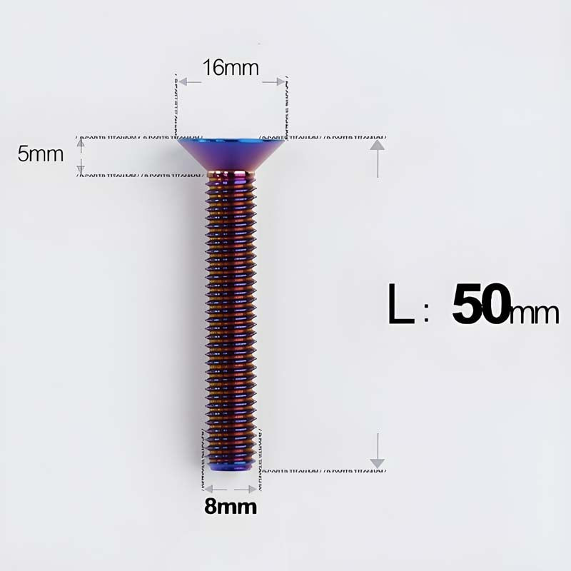 M8x16-85mm Titanium Flat Head Countersunk Bolts For E-bike and Motorcycle