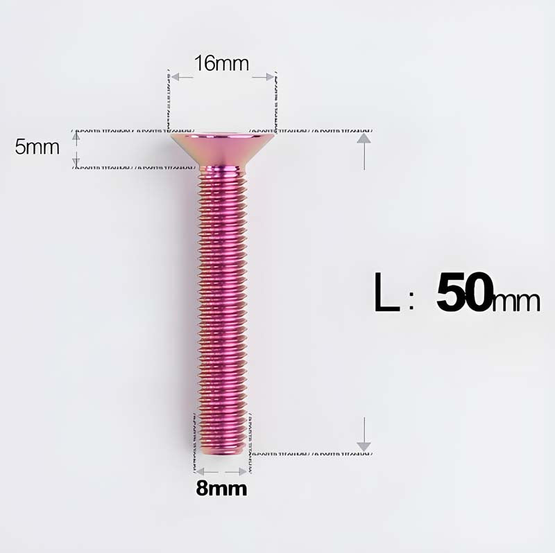 M8x16-85mm Titanium Flat Head Countersunk Bolts For E-bike and Motorcycle