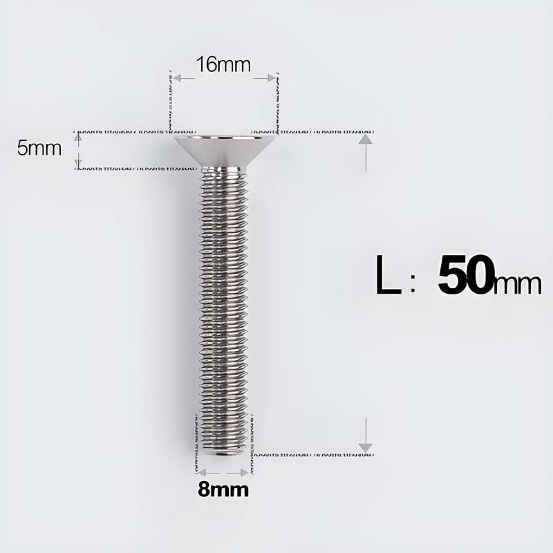 M8x16-85mm Titanium Flat Head Countersunk Bolts For E-bike and Motorcycle