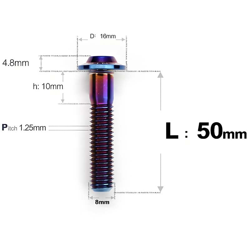 M8x15-50mm Titanium Torx T40 Bolts for Motorcycle