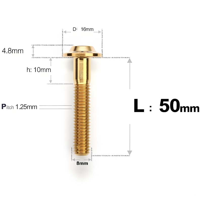 M8x15-50mm Titanium Torx T40 Bolts for Motorcycle