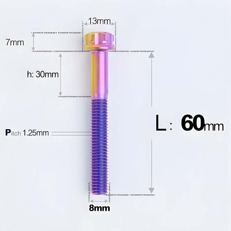 M8x10-120mm T40 Torx Titanium Bolts for Motorcycle