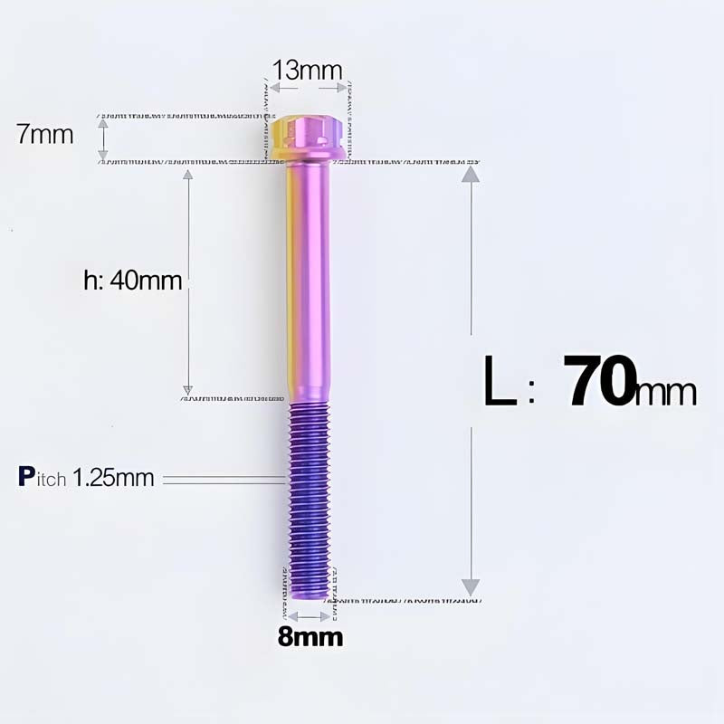 M8x10-120mm T40 Torx Titanium Bolts for Motorcycle