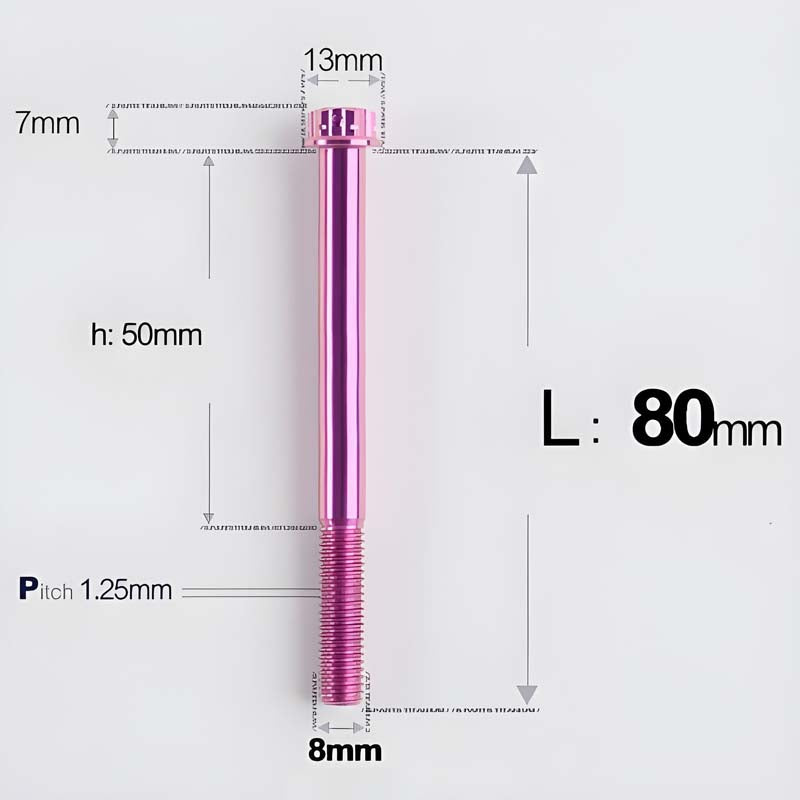 M8x10-120mm T40 Torx Titanium Bolts for Motorcycle