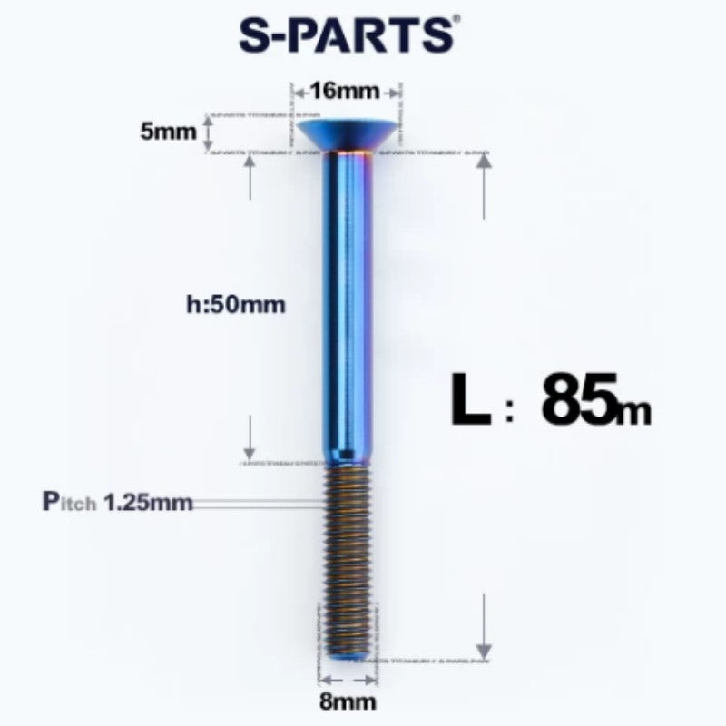 M8x16-85mm Titanium Flat Head Countersunk Bolts For E-bike and Motorcycle