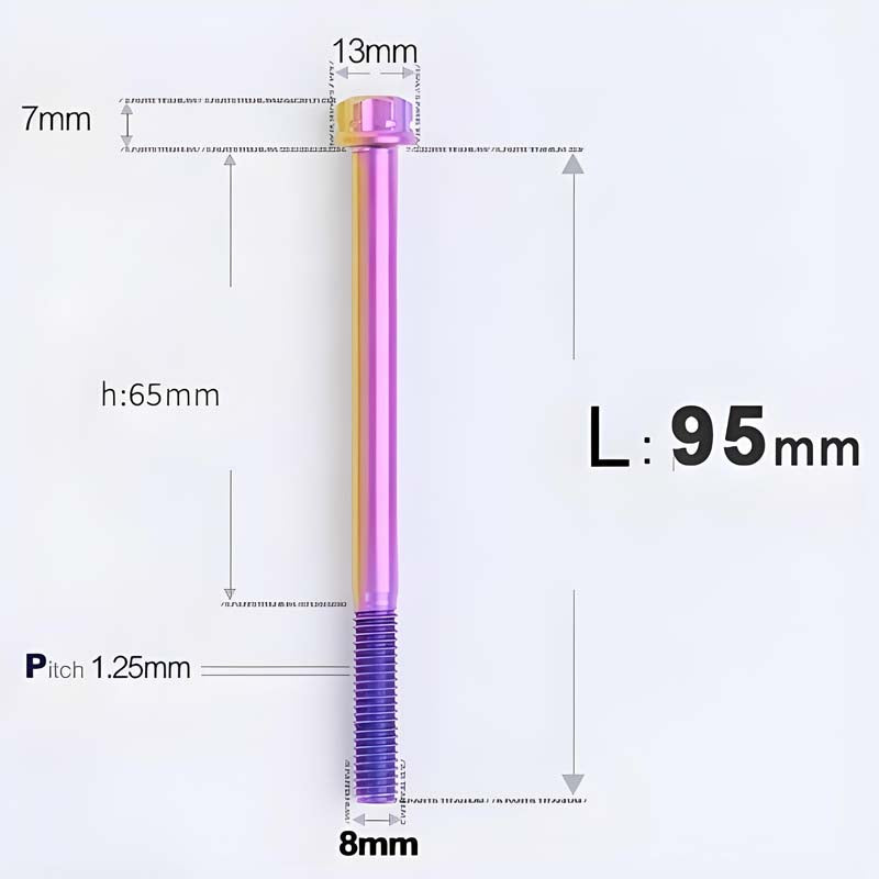 M8x10-120mm T40 Torx Titanium Bolts for Motorcycle