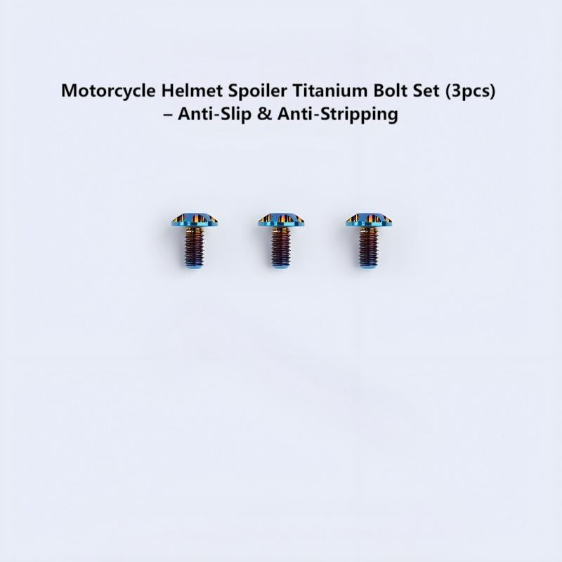 Motorcycle Helmet Spoiler Titanium Bolt Set (3pcs) – Anti-Slip & Anti-Stripping