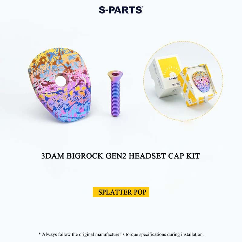 BIGROCK Gen 2 3DAM Titanium Headset Top Cap – 3D Printed Bicycle Cockpit Upgrade with Bolt