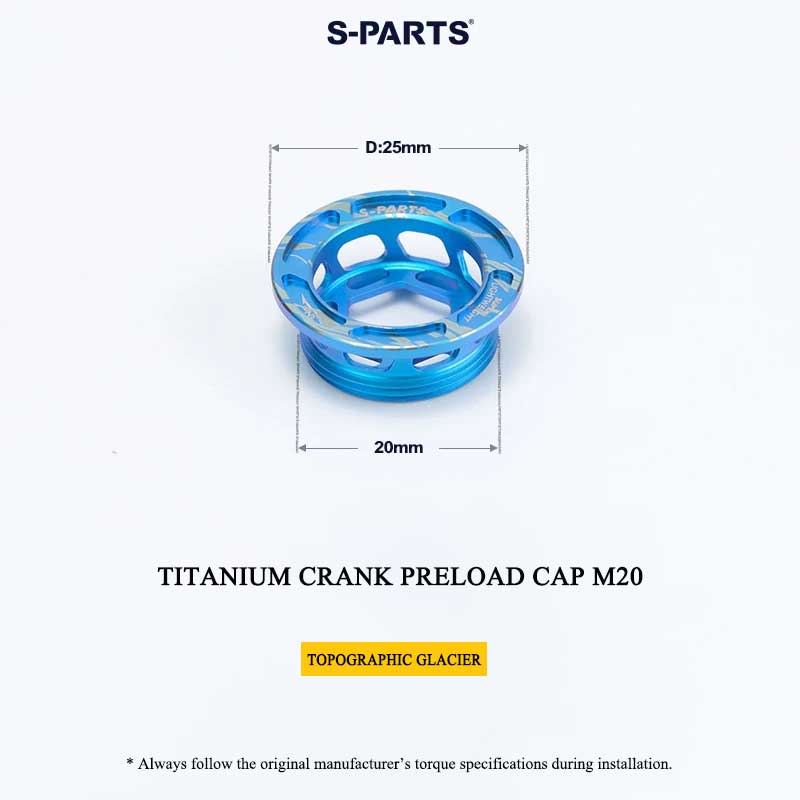 Titanium Crank Arm Preload Cap for Shimano Hollowtech II M20 MTB & Road Universal Fit | XT / Ultegra / Dura-Ace Compatible, 2.7g