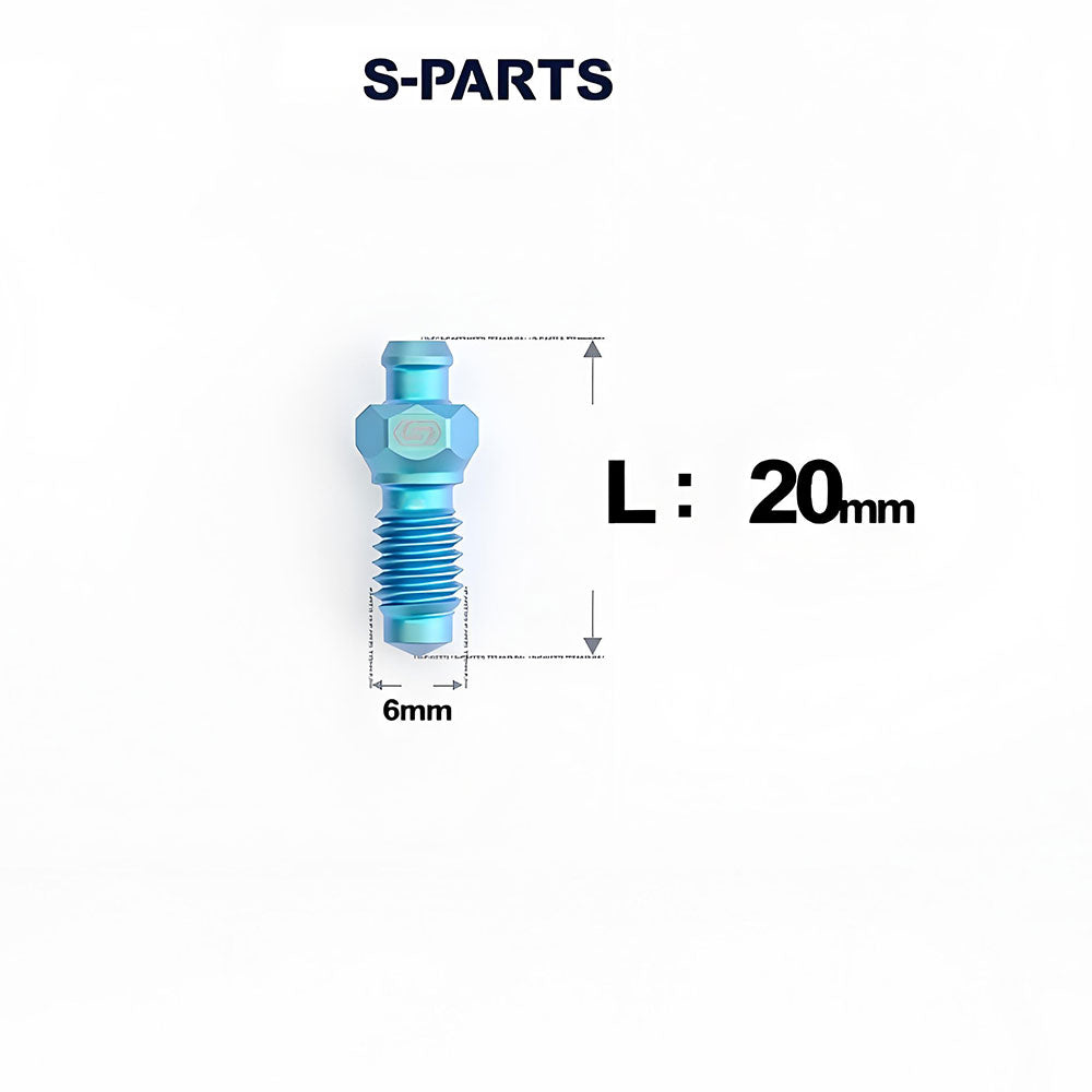 Titanium Hydraulic Bleed Bolt M6 x 20mm for Shimano MTB & Road – XT M8100 / SLX M7100 Compatible