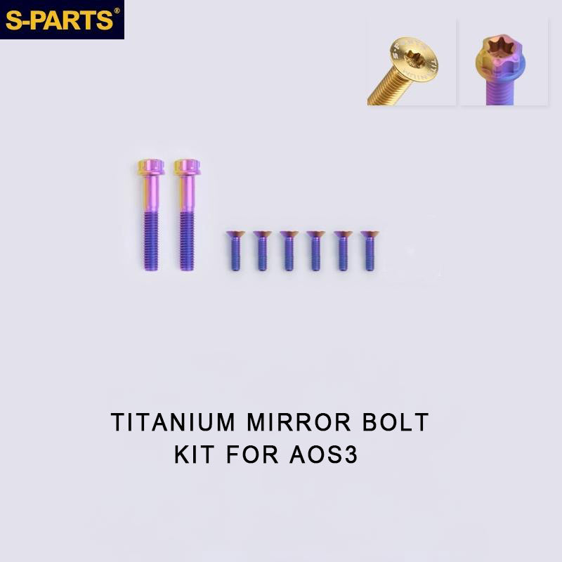 Titanium Mirror Bolt Kit for TANAX AOS4 / AOS3 – Handlebar Mount Screws for Motorcycle Modification