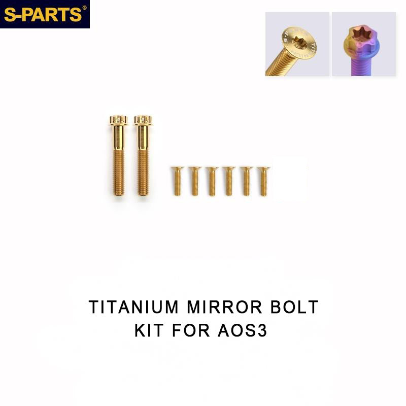 Titanium Mirror Bolt Kit for TANAX AOS4 / AOS3 – Handlebar Mount Screws for Motorcycle Modification