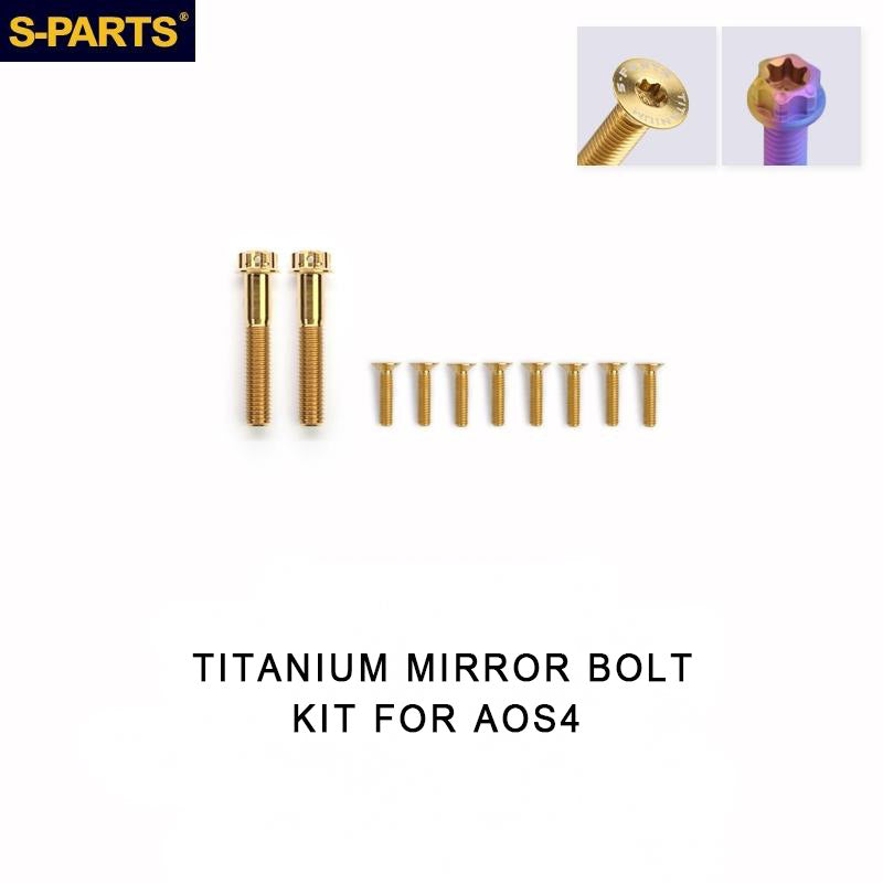 Titanium Mirror Bolt Kit for TANAX AOS4 / AOS3 – Handlebar Mount Screws for Motorcycle Modification