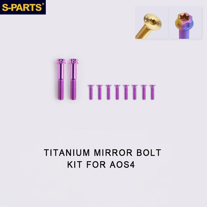 Titanium Mirror Bolt Kit for TANAX AOS4 / AOS3 – Handlebar Mount Screws for Motorcycle Modification