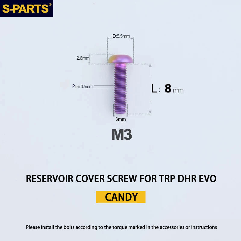Titanium Reservoir Cover Screw for TRP DHR EVO - M3x8mm