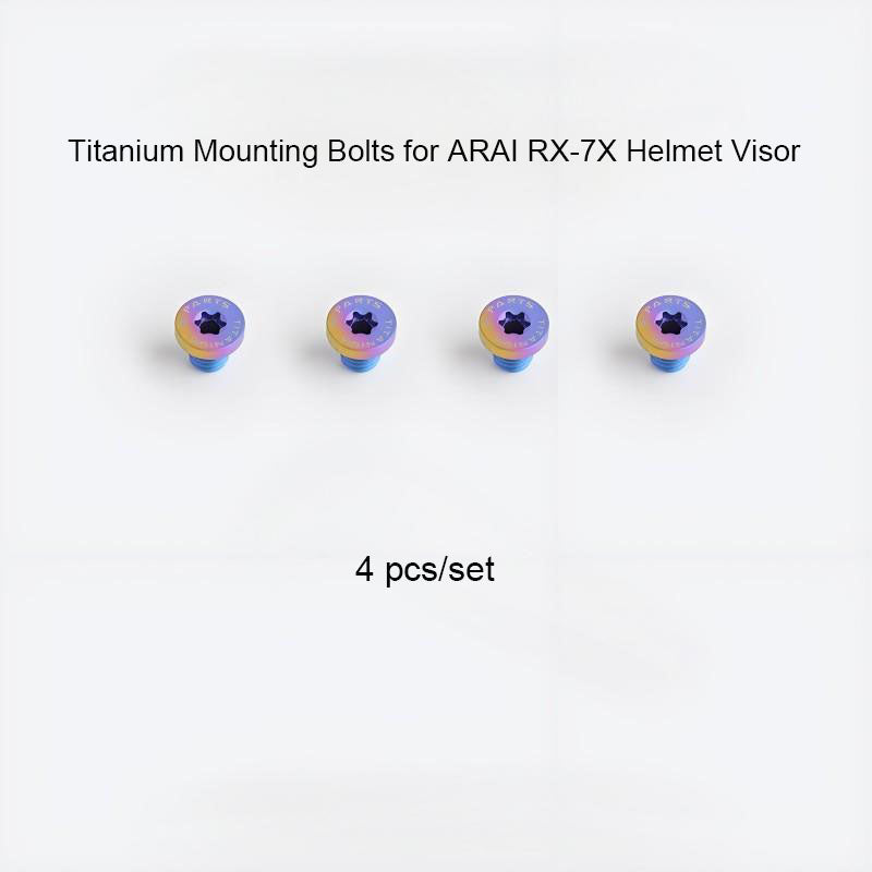 Titanium Mounting Bolts for ARAI RX-7X Helmet Visor